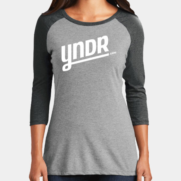 YNDR Logo - Women's Perfect Tri ® 3/4 Sleeve Raglan Thumbnail
